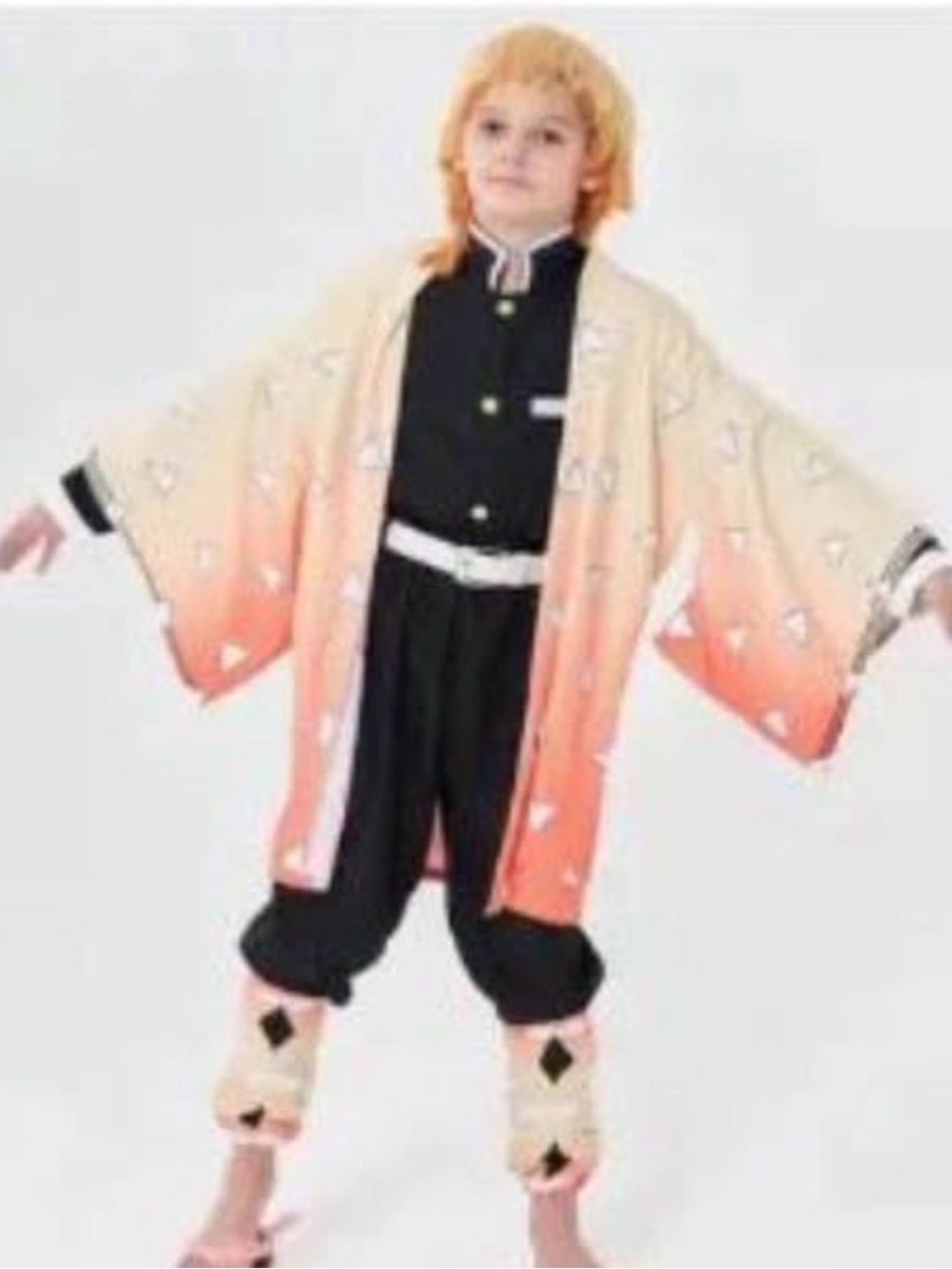 Kids Demon Slayer Zenitsu Cosplay Costume Set - Toddler Size 3T